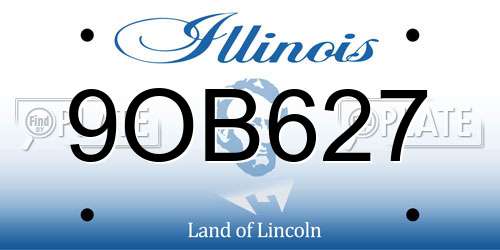 9OB627 Illinois License Plate