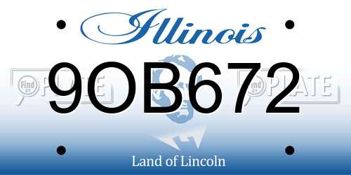 9OB672 Illinois License Plate