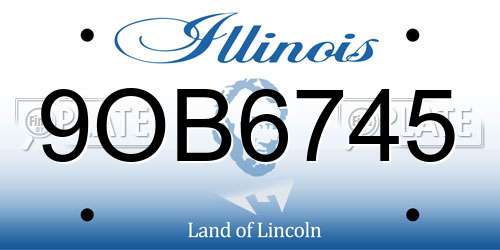 9OB6745 Illinois License Plate