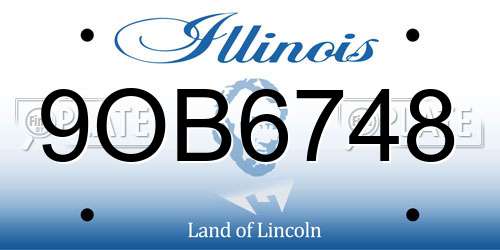 9OB6748 Illinois License Plate