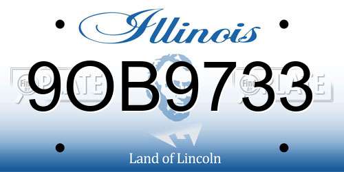 9OB9733 Illinois License Plate