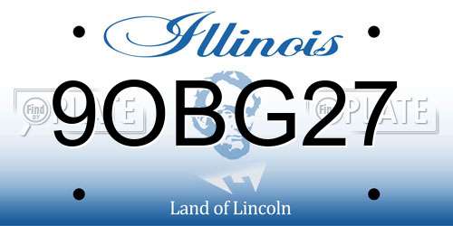 9OBG27 Illinois License Plate
