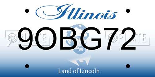 9OBG72 Illinois License Plate