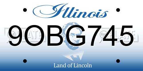9OBG745 Illinois License Plate