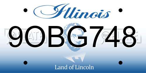 9OBG748 Illinois License Plate