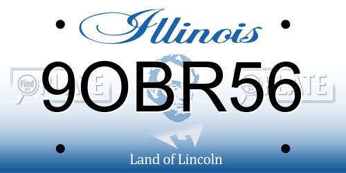 9OBR56 Illinois License Plate