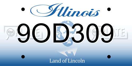 9OD309 Illinois License Plate