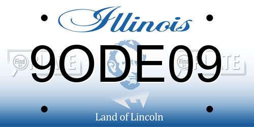 9ODE09 Illinois License Plate