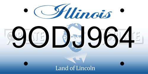 9ODJ964 Illinois License Plate