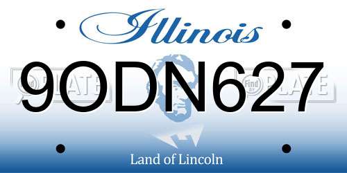 9ODN627 Illinois License Plate