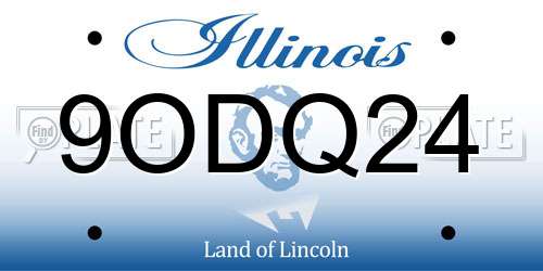 9ODQ24 Illinois License Plate
