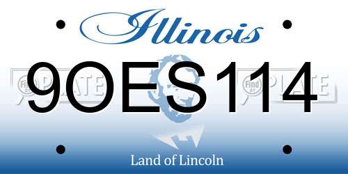 9OES114 Illinois License Plate