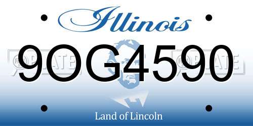 9OG4590 Illinois License Plate