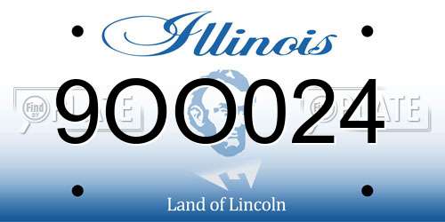 9OO024 Illinois License Plate