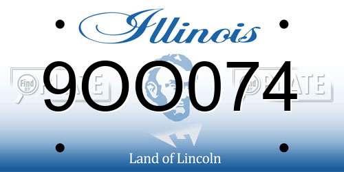9OO074 Illinois License Plate