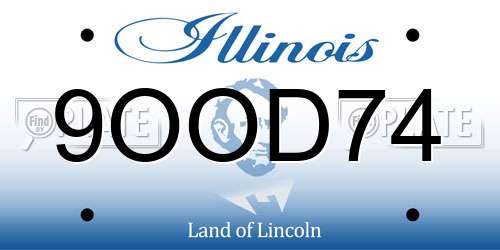 9OOD74 Illinois License Plate