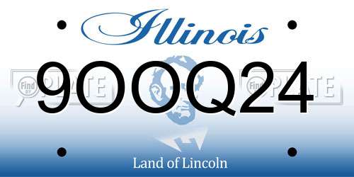 9OOQ24 Illinois License Plate