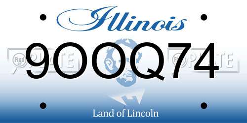 9OOQ74 Illinois License Plate