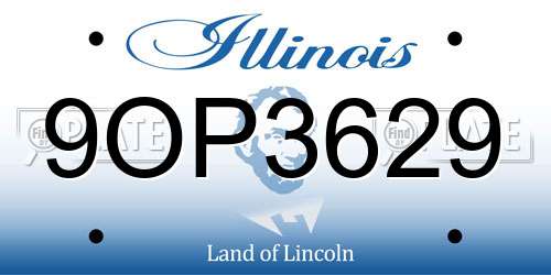 9OP3629 Illinois License Plate