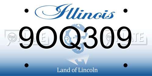 9OQ309 Illinois License Plate