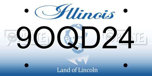 9OQD24 Illinois License Plate