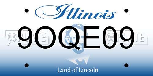 9OQE09 Illinois License Plate