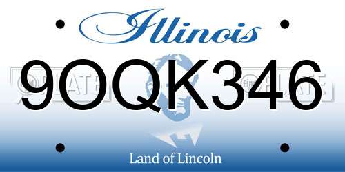 9OQK346 Illinois License Plate