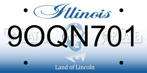 9OQN701 Illinois License Plate