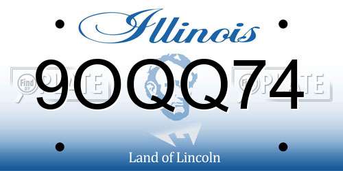 9OQQ74 Illinois License Plate