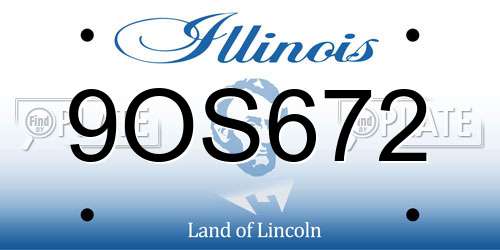 9OS672 Illinois License Plate