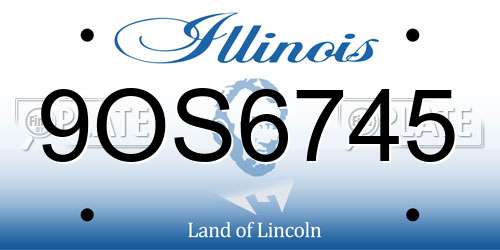 9OS6745 Illinois License Plate