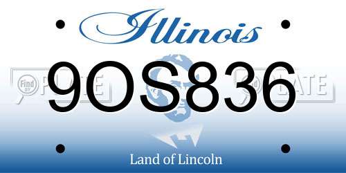 9OS836 Illinois License Plate