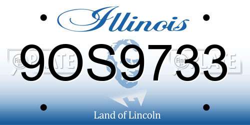 9OS9733 Illinois License Plate