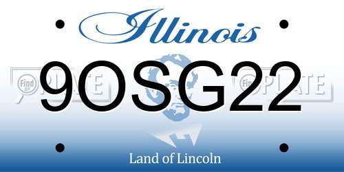 9OSG22 Illinois License Plate