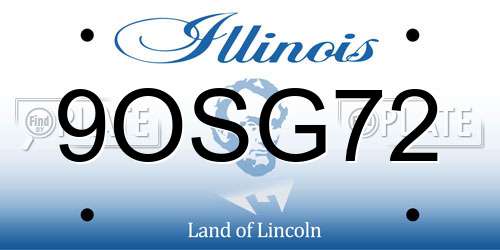 9OSG72 Illinois License Plate