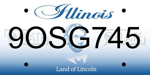 9OSG745 Illinois License Plate