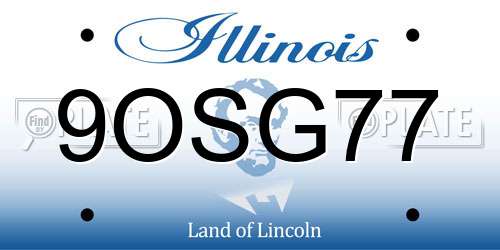 9OSG77 Illinois License Plate