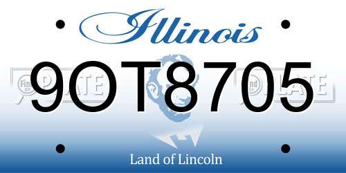 9OT8705 Illinois License Plate