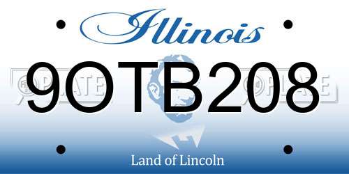 9OTB208 Illinois License Plate
