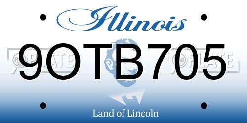 9OTB705 Illinois License Plate