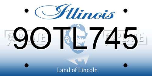 9OTL745 Illinois License Plate