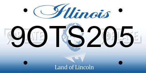 9OTS205 Illinois License Plate