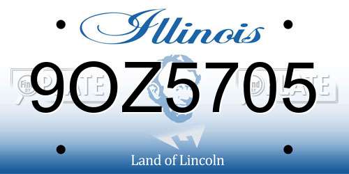 9OZ5705 Illinois License Plate