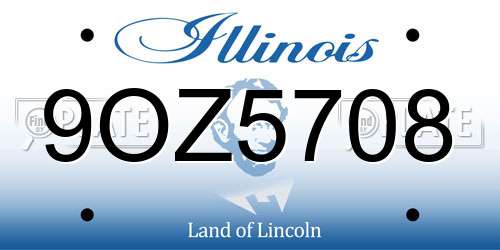 9OZ5708 Illinois License Plate