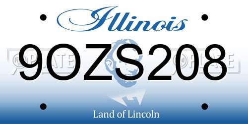 9OZS208 Illinois License Plate