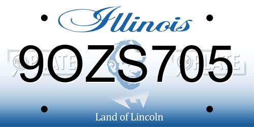 9OZS705 Illinois License Plate