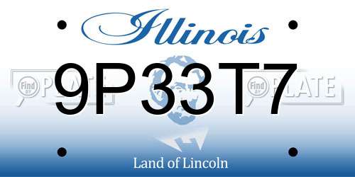 9P33T7 Illinois License Plate