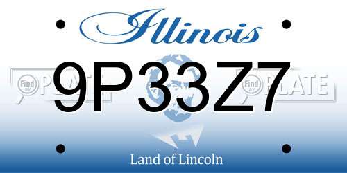 9P33Z7 Illinois License Plate