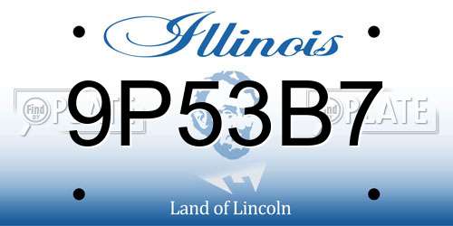 9P53B7 Illinois License Plate