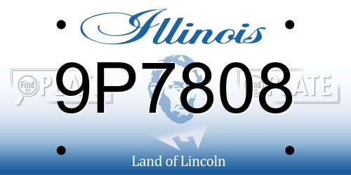 9P7808 Illinois License Plate